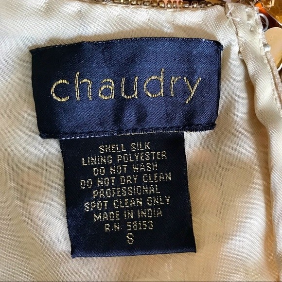 Gold Sequin Tank Top Silk Beaded Spaghetti Strap Mermaid Scales Glam CHAUDRY - Picture 3 of 9